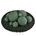 Slate Green Speckled Ceramic Fire Balls | Mixed Set of 13