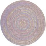 Rhody Rug Playful Indoor/Outdoor Braided Area Rug Violet 4 Round Synthetic Nylon Polypropylene Border Antimicrobial Stain Resistant 4 Round