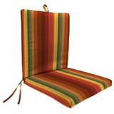 Jordan Manufacturing 44 x 21 Islip Cayenne Maroon Stripe Rectangular Outdoor Chair Cushion with Ties and Hanger Loop