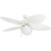 Prominence Home Inland Breeze 52 White Indoor/Outdoor Ceiling Fan with 5 Blades Bowl Light Kit Pull Chains & Reverse Airflow