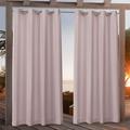 Nicole Miller Canvas Indoor/Outdoor Grommet Top Curtain Panel Pair 54 x108 Blush