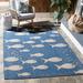 SAFAVIEH Courtyard Trena Fish Print Indoor/Outdoor Area Rug 8 x 10 Blue/Beige