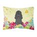 Carolines Treasures BB6071PW1216 Easter Eggs Poodle Black Canvas Fabric Decorative Pillow 12H x16W multicolor