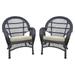 Jeco Santa Maria Wicker Patio Chairs with Optional Cushion - Set of 2