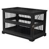 Zoovilla Slide Aside Pet Crate and End Table Pet Kennel Pet Crate Furniture Black Medium