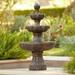 John Timberland Ravenna Rustic 3 Tier Weathered Stone Cascading Outdoor Floor Water Fountain 43 for Yard Garden Patio Home Deck Porch House Exterior