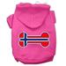 Mirage Pet Products Bone Shaped Norway Flag Screen Print Pet Hoodies Bright Pink Size XS