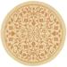 SAFAVIEH Courtyard Nanda Floral Indoor/Outdoor Area Rug 5 3 x 5 3 Round Natural/Terracotta