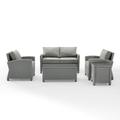 Crosley Bradenton 5 Piece Wicker Patio Sofa Set in Gray