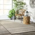 nuLOOM Tilly Striped Lattice Indoor/Outdoor Area Rug 6 7 x 9 Light Gray