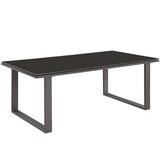 Modway Fortuna Modern Aluminum Patio Coffee Table in Brown/Black