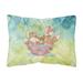 Foxes Bathing Watercolor Canvas Fabric Decorative Pillow