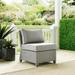 Crosley Bradenton Wicker Patio Armless Chair in Gray