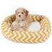 Majestic Pet Sherpa Chevron Bagel Pet Bed for Dogs Calming Dog Bed Washable Small Yellow