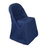 Your Chair Covers - Polyester Folding Chair Cover Navy Blue for Wedding Party Birthday Patio etc.