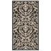 SAFAVIEH Courtyard Dara Damask Indoor/Outdoor Area Rug 2 7 x 5 Black/Sand