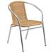 Bowery Hill Aluminum and Rattan Stacking Patio Chair in Beige