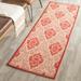 Safavieh Courtyard Jessie Damask Outdoor Indoor/Outdoor Runner Rug 2 3 x 6 7 Natural/Red