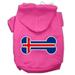 Mirage Pet Bone Shaped Iceland Flag Screen Print Pet Hoodies Bright Pink Size S