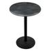 Holland Bar Stool 42 in. Black Table with 30 in. Diameter Indoor & Outdoor Black Steel Round Top