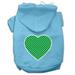 Mirage Pet 62-100 XLBBL Green Swiss Dot Heart Screen Print Pet Hoodies Baby Blue - Extra Large - Size 16