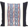 Simply Daisy 16 x 16 Ikat Ribbon Stripes Outdoor Pillow Blue (1 count)