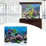 Mgaxyff Fish Tank Poster PVC Adhesive Underwater Coral Aquarium Fish Tank Background Poster Backdrop Decoration Paper Fish Tank Decor Paper