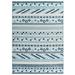 Modern Contemporary Living Lounge Room Indoor and Outdoor Area Rug Runner Floor Carpet Distressed Vintage Style Fabric Blue Ivory White