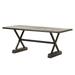 GDF Studio Kylan Outdoor Lightweight Concrete Rectangular Dining Table Metal Frame Brown and Black