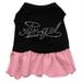 Mirage Pet Products 57-08 LGBKPK Rhinestone Angel Dress Black with Pink Lg - 14
