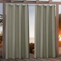 Nicole Miller Canvas Indoor/Outdoor Grommet Top Curtain Panel Pair 54 x108 Khaki