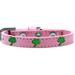 Mirage Pet 631-24 LPK16 Green Palm Tree Widget Dog Collar Light Pink - Size 16