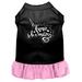 Mirage Pet Born to be a Unicorn Screen Print Dog Dress Black with Light Pink Lg