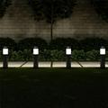 Pure Garden 50-LG1063 Solar Path Bollard 15 in. Stainless Steel Outdoor Stake Lighting for Garden - Black - Set of 6