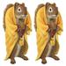 Design Toscano Sensei Monk Zen Garden Squirrel Animal Statue: Set of Two