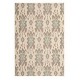 SAFAVIEH Courtyard Vivienne Floral Indoor/Outdoor Area Rug Beige Dark Beige/Aqua Weft 5 3 x 7 7