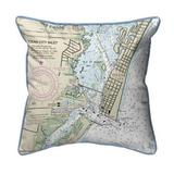 Betsy Drake Ocean City Inlet - VA Nautical Map Small Corded Indoor & Outdoor Pillow