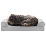 FurHaven Pet Products Quilted Cooling Gel Top Sofa Pet Bed for Dogs & Cats - Silver Gray Medium