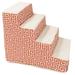 Majestic Pet Towers Pet Stairs 4 Steps Orange Machine Washable Removable Cover 24 x 16 x 20
