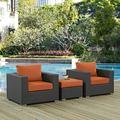 Modway Sojourn 3 Piece Outdoor Patio SunbrellaÂ® Sectional Set in Canvas Tuscan