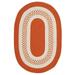 Colonial Mills 9 x 12 Orange and White Braided Oval Area Throw Rug