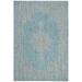 SAFAVIEH Courtyard Delbet Distressed Medallion Indoor/Outdoor Area Rug 5 3 x 7 7 Aqua/Grey