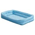 QuietTime Double Bolster Dog Bed & Crate Mat Blue 30