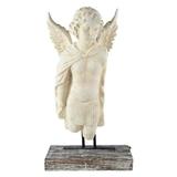 CC Home Furnishings 28.5 White and Brown Classic Garden Angel Bust Statue