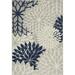Nourison Aloha Indoor/Outdoor Tropical Floral Ivory/Navy 3 6 x 5 6 Area Rug (4 x 6 )