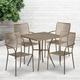 Emma + Oliver Commercial Grade 28 Square Gold Patio Table Set-4 Square Back Chairs