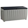 Keter Novel Outdoor All-Weather 90 Gallon Plastic and Resin Deck Box Black