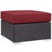 Red Red Convene Outdoor Patio Fabric Square Ottoman