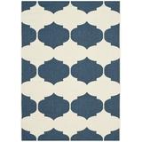 SAFAVIEH Courtyard Elwyn Geometric Trellis Indoor/Outdoor Area Rug 4 x 5 7 Beige/Navy