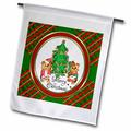 3dRose Cute Merry Christmas Santa and Elf Yorkie Yorkshire Terrier Dog Art - Garden Flag 18 by 27-inch